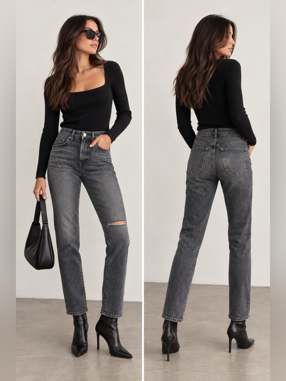 Anthropologie AMO Stellar Distressed Black Jeans
